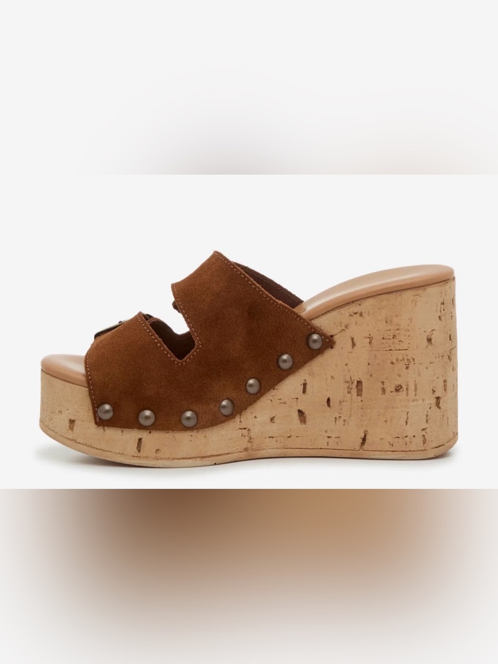 Anna Luisa Amalfi Studded Suede Cork Wedge Sandal Women’s 7 - Picture 3 of 7